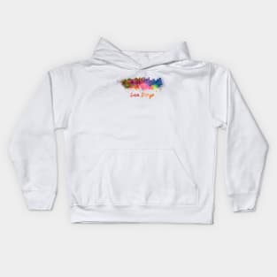 San diego skyline in watercolor Kids Hoodie